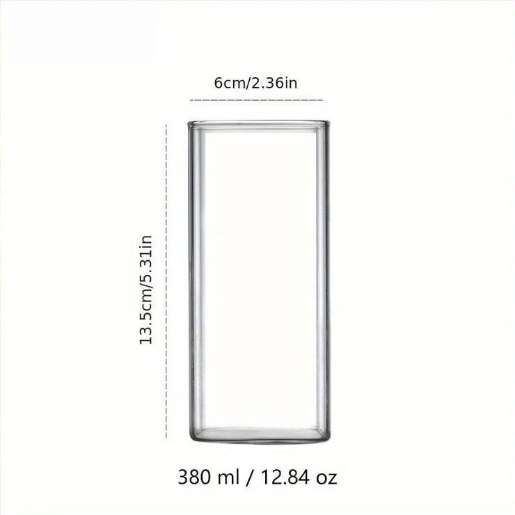 Premium Square Glass Cup for Iced Coffee, Tea and Various Beverages.