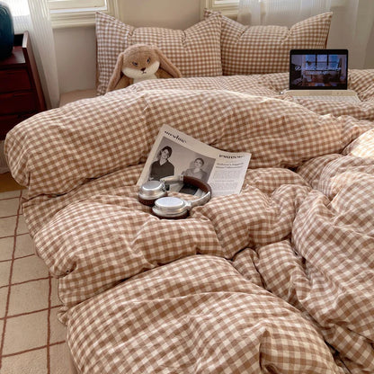 100% Cotton Plaid Duvet Cover
