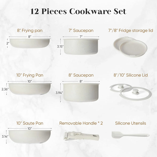 12pcs Non-Stick Cookware Set