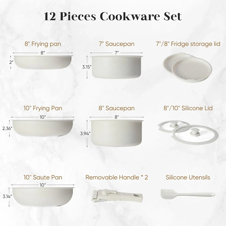 12pcs Non-Stick Cookware Set