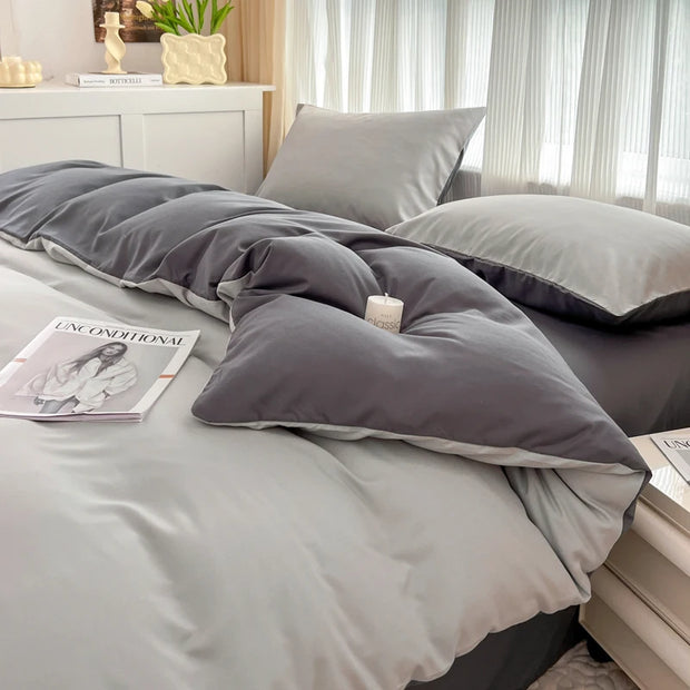 4 Pieces 2 Side Color Bedding Set