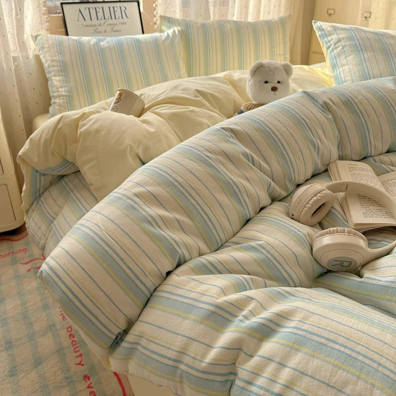 100% Cotton Plaid Duvet Cover