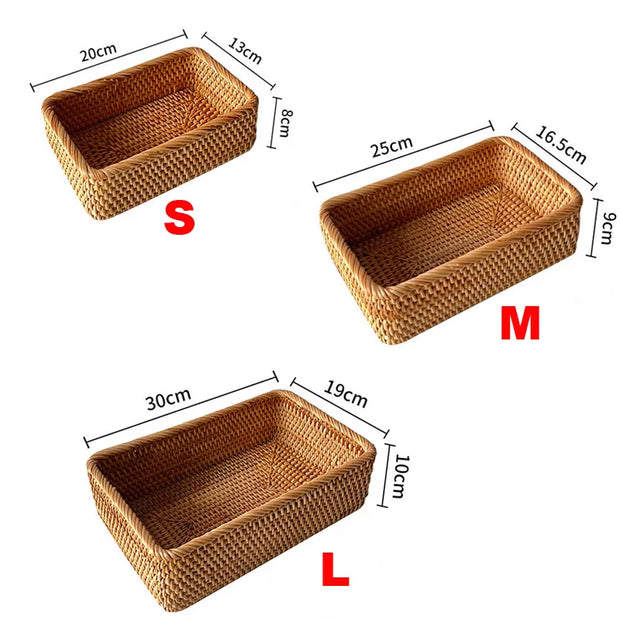 Multipurpose Rectangular Wicker Storage Basket