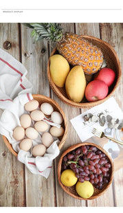 Handwoven Storage Basket - Rattan Tray