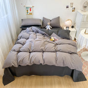 Black Bedding Duvet, Bedsheet and Pillowcase Set