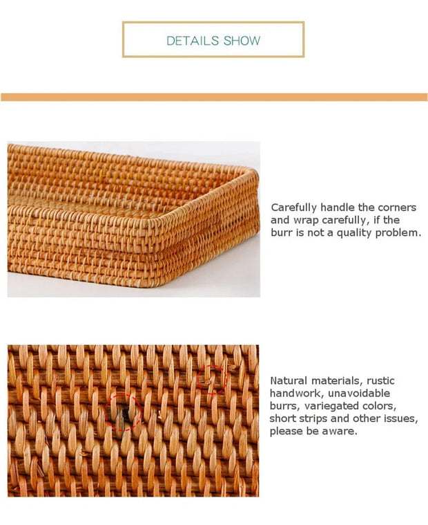 Handwoven Storage Basket - Rattan Tray
