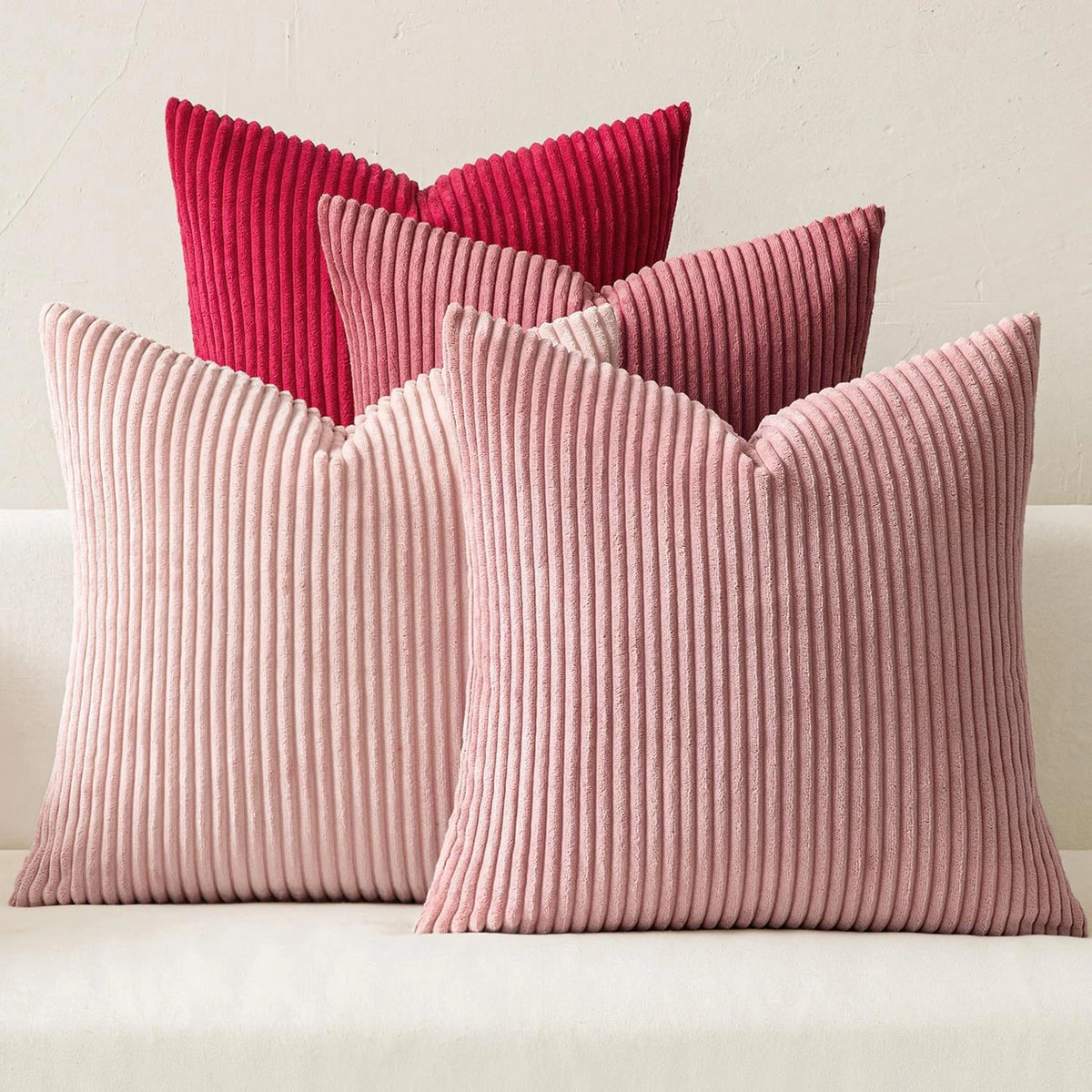Set of 4 Textured Boho Pillow Covers