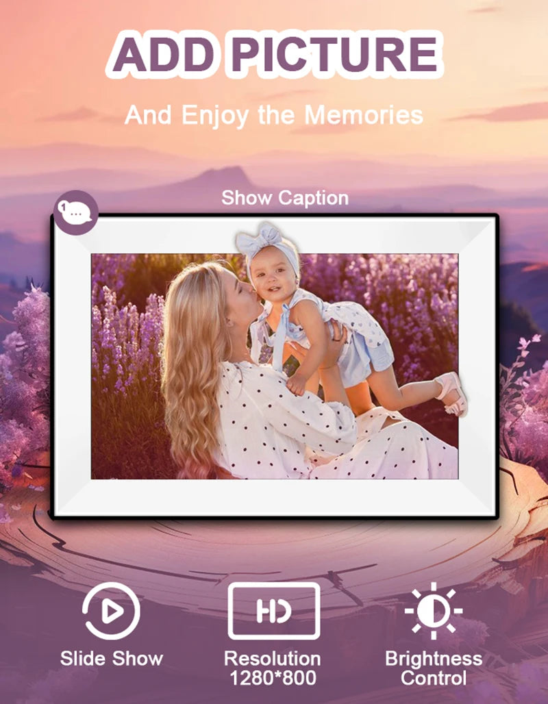 Smart Digital Photo Frame 10.1" — WiFi, HD Touch Screen & 32GB Storage