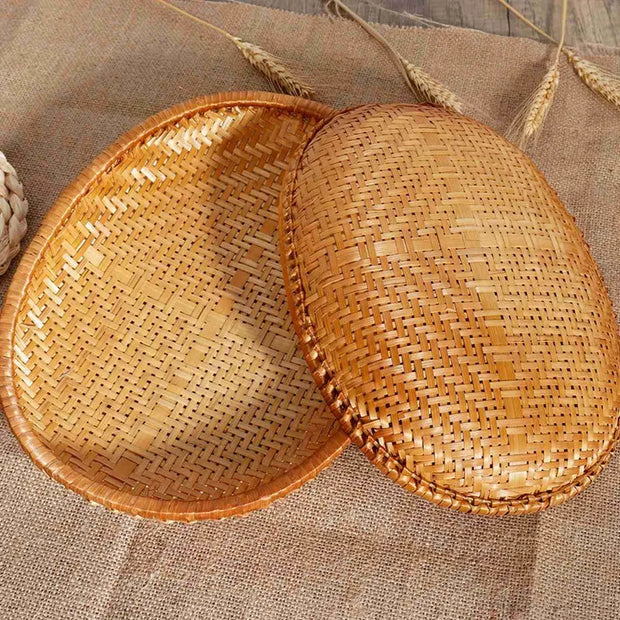 Handcrafted Oval Rattan Basket