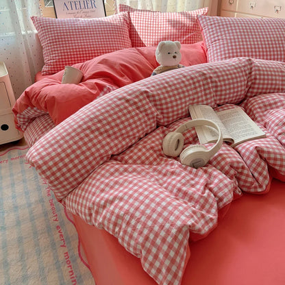 100% Cotton Plaid Duvet Cover