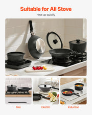 VEVOR 17-Piece Induction Nonstick Cookware Set