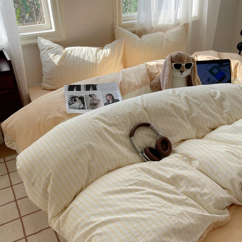 100% Cotton Plaid Duvet Cover