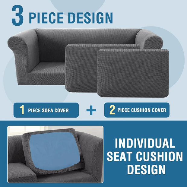 Stretch Jacquard Sofa Cover – 1/2/3/4 Seaters + Cushion Covers.