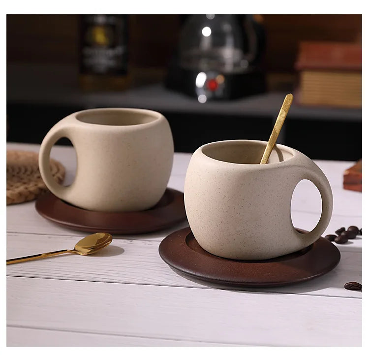 Ceramic Coffee Cup & Saucer Set