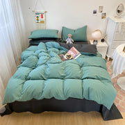Black Bedding Duvet, Bedsheet and Pillowcase Set