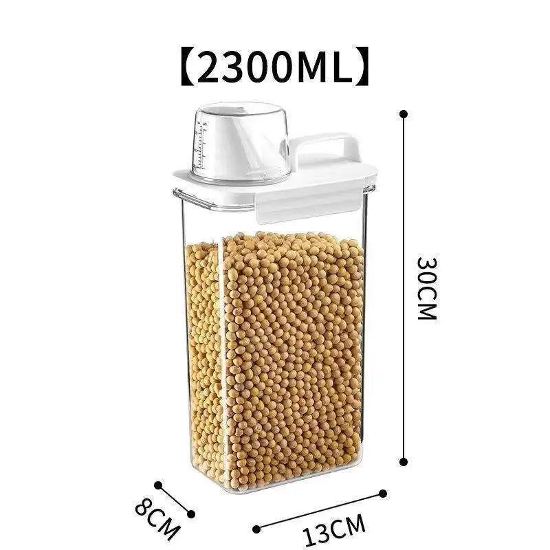 Clear Pantry Storage Container with Measuring Cup