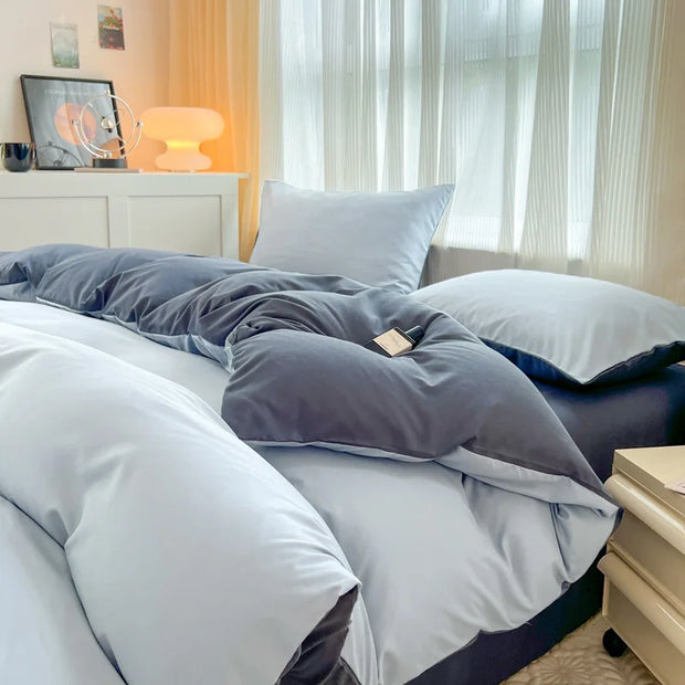 4 Pieces 2 Side Color Bedding Set
