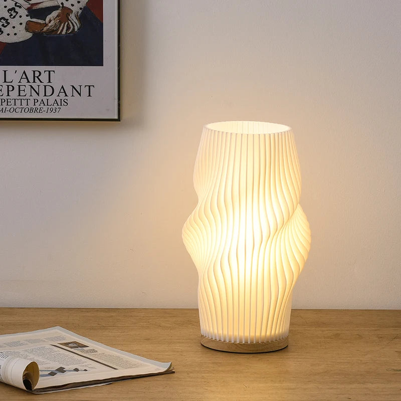 Sculptural Pleated Table Lamp