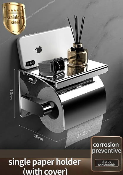 Stainless Steel Paper Towel and Toilet Paper Holder