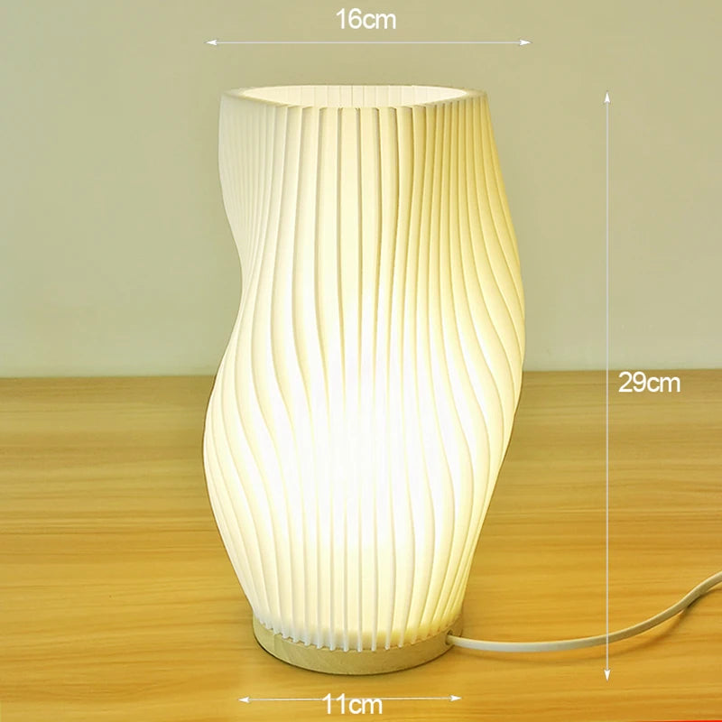 Sculptural Pleated Table Lamp