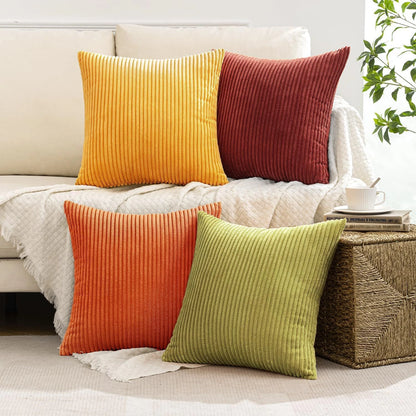 Set of 4 Textured Boho Pillow Covers