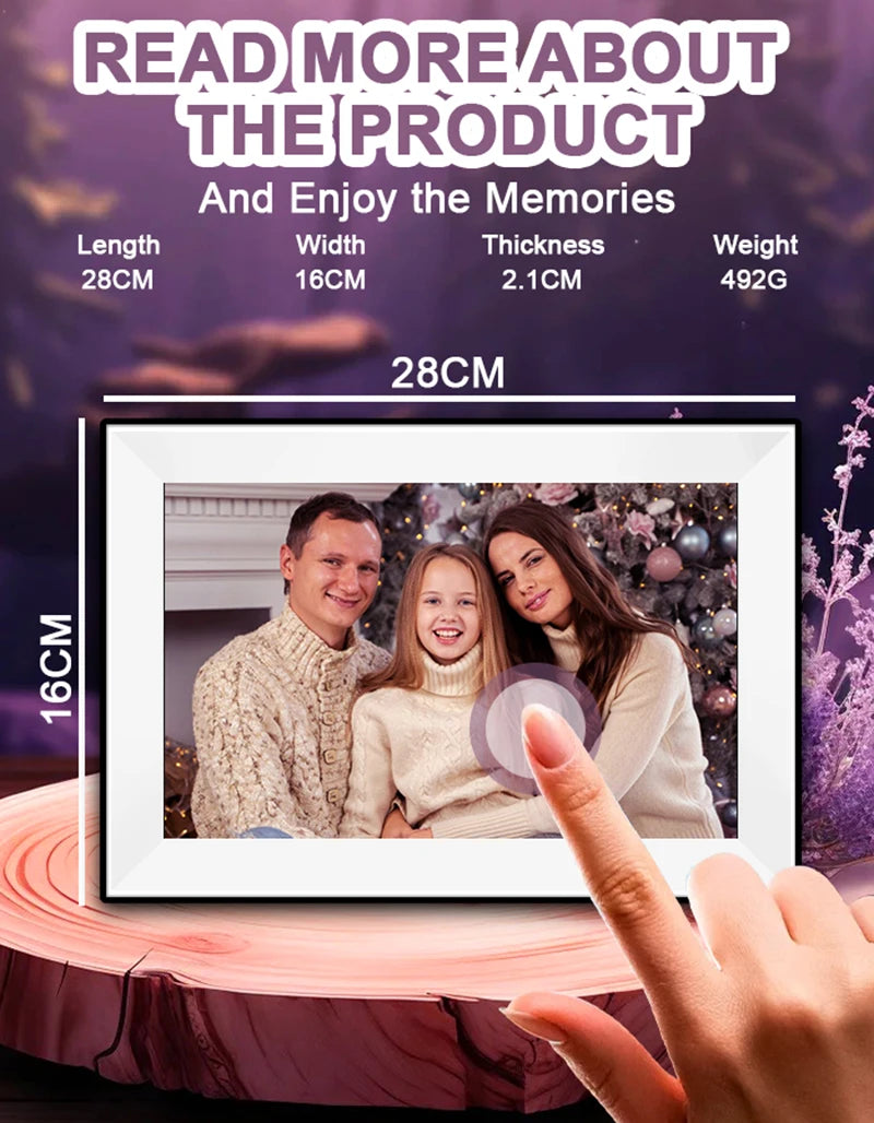 Smart Digital Photo Frame 10.1" — WiFi, HD Touch Screen & 32GB Storage