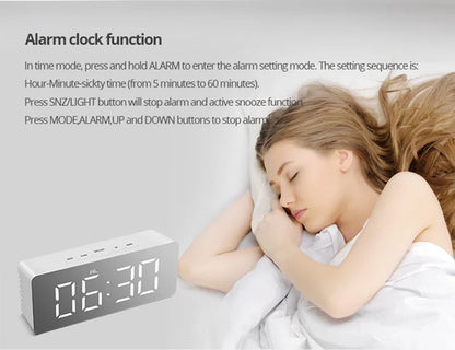 LED Desk Clock with Temperature Display