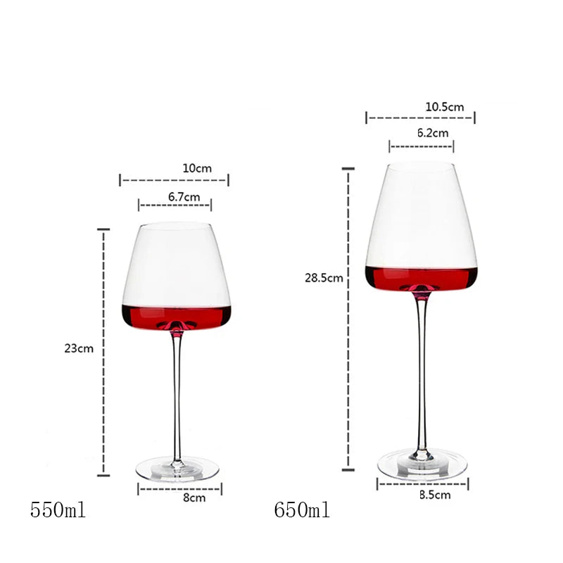 1pc Goblet Wine Glass Collection Handmade Crystal Burgundy Bordeaux Goblet Wedding Party Birthday Gift Tasting Cup Bar Tool Gift