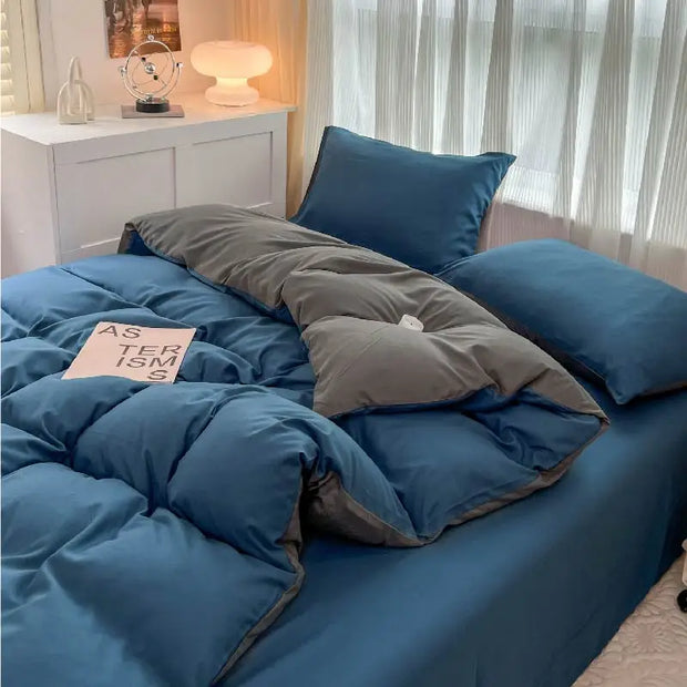4 Pieces 2 Side Color Bedding Set