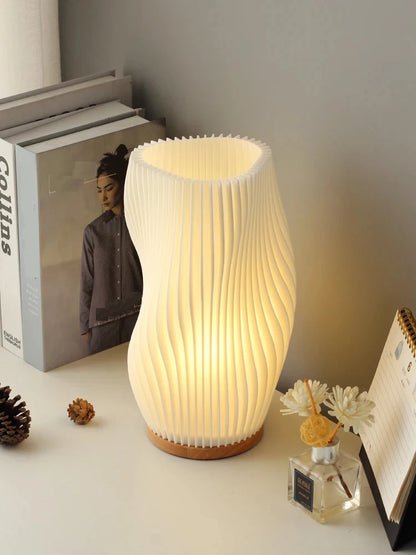 Sculptural Pleated Table Lamp