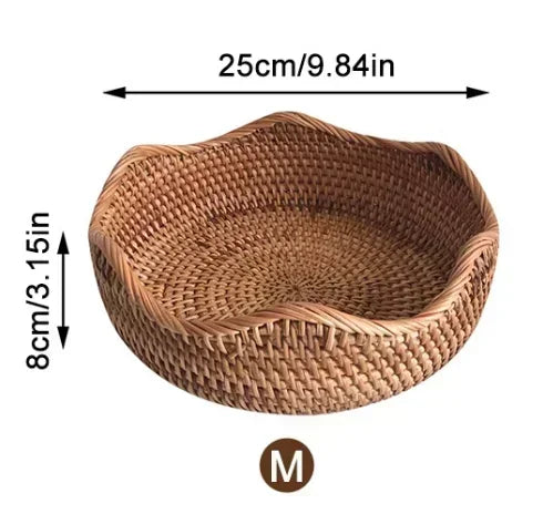 Handwoven Storage Basket - Rattan Tray
