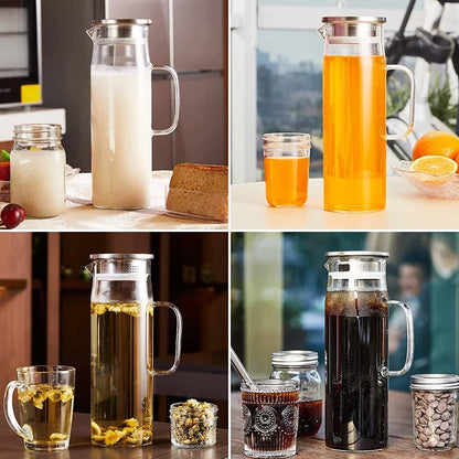 Borosilicate Glass Pitcher with Lid — 1.5L
