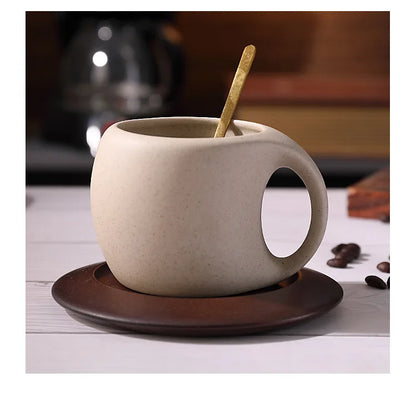 Ceramic Coffee Cup & Saucer Set