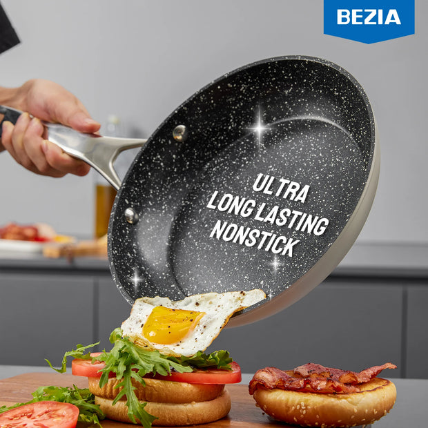 BEZIA 10-Piece Non-Stick Cookware Set – For Induction Cooktops and All Types of Stovetops.