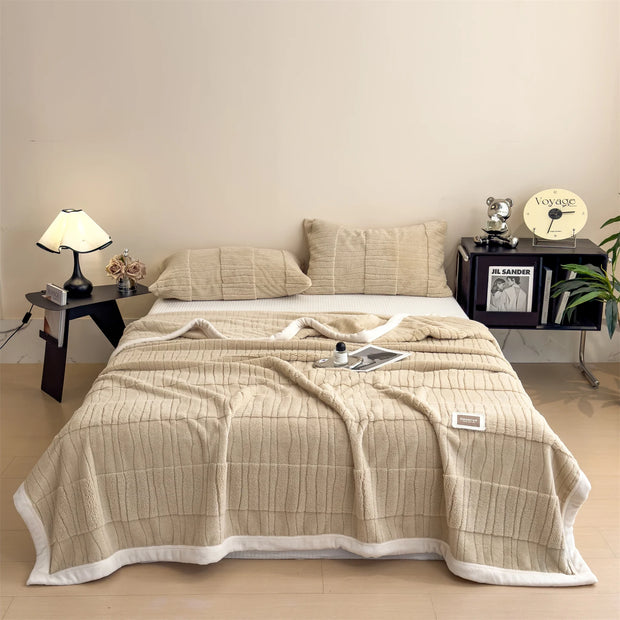 Double-sided Velvet Blanket and Pillowcase Set | Super Soft, Warm and Comfortable.