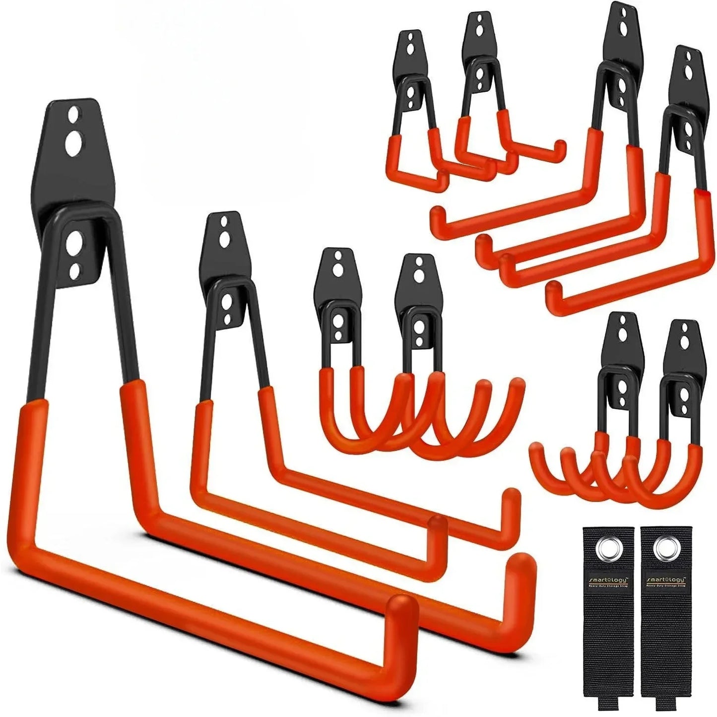 Garage Organizer Hooks - 12 Pack Heavy Duty Metal Wall Hooks, Non-Slip Storage Hooks for Organizing Clutter