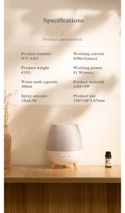 Humidifier and Essential Oil Diffuser with Remote Control