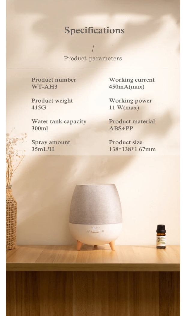 Humidifier and Essential Oil Diffuser with Remote Control