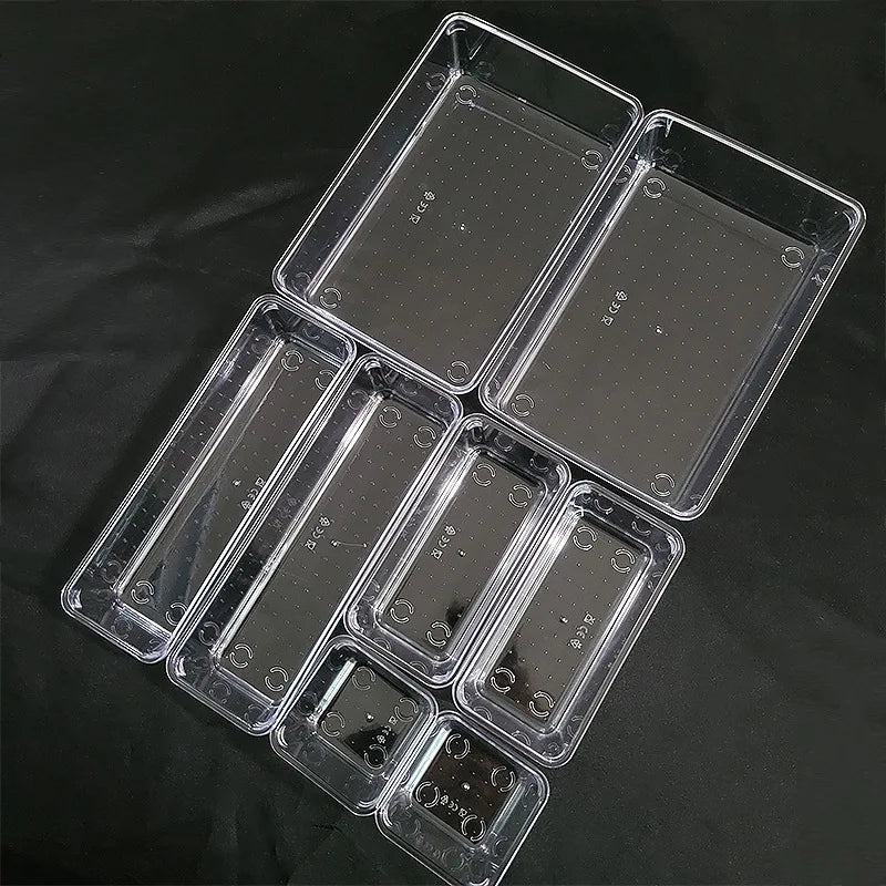 Clear Plastic Drawer Organizer Set