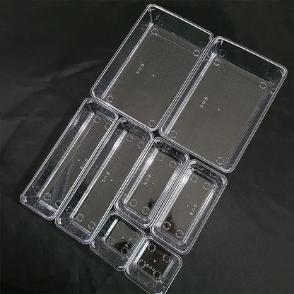 Clear Plastic Drawer Organizer Set