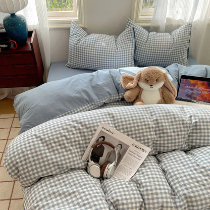 100% Cotton Plaid Duvet Cover