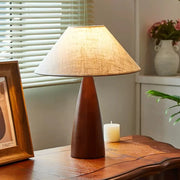 Solid wood and retro fabric table lamp
