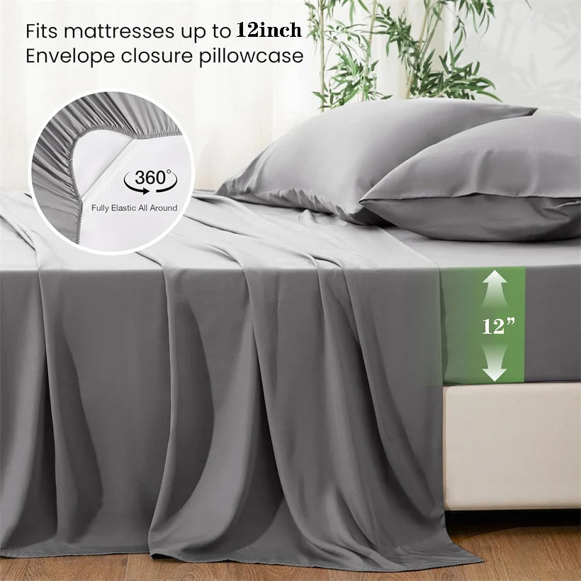 100% Pure Bamboo Bed Sheet Set – 4 or 6 Pieces