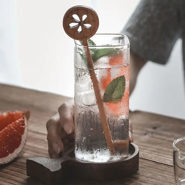 Premium Square Glass Cup for Iced Coffee, Tea and Various Beverages.