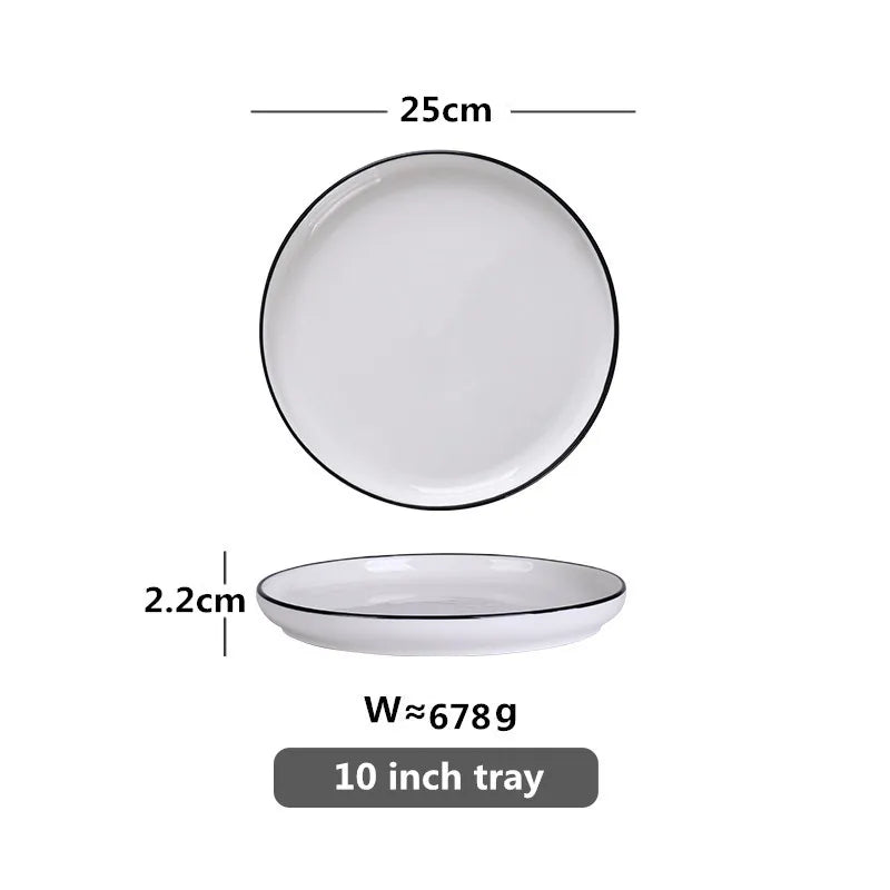 Black-Rim Ceramic Tableware
