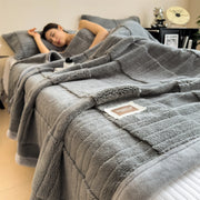 Double-sided Velvet Blanket and Pillowcase Set | Super Soft, Warm and Comfortable.