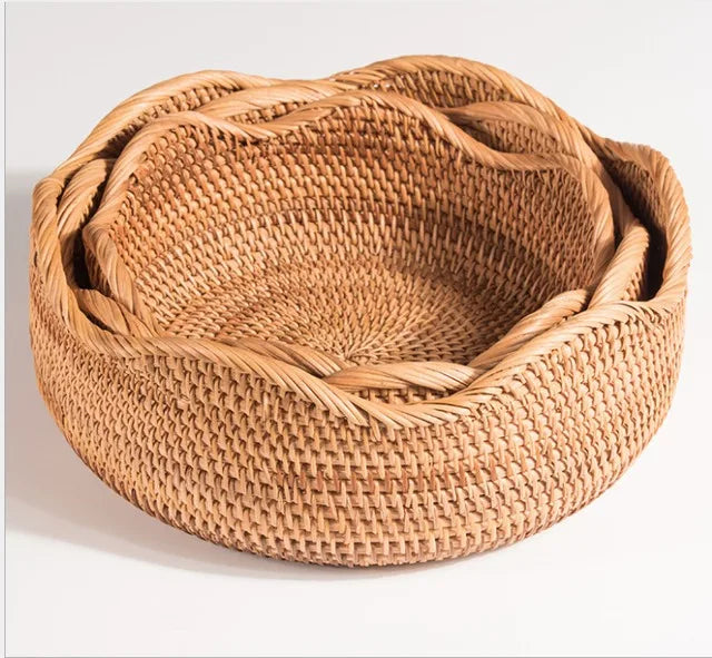 Handwoven Storage Basket - Rattan Tray