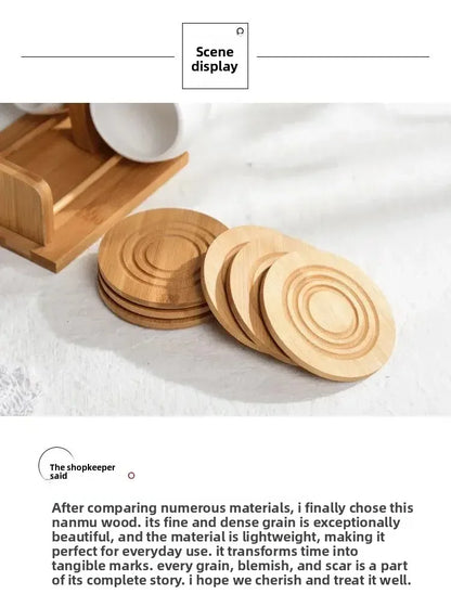 Ceramic Cup Set with Bamboo Tray