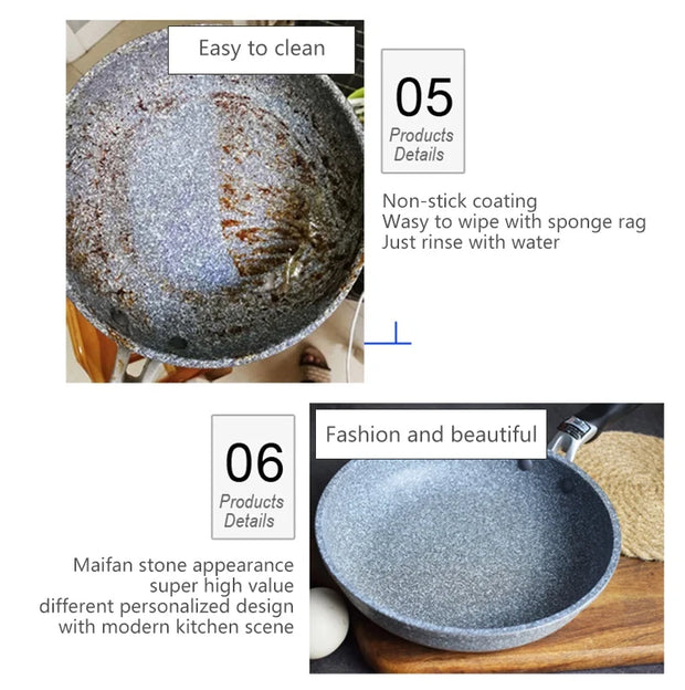 Non-Stick Maifan Stone Design Frying Pan