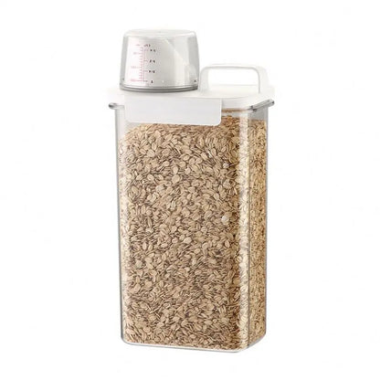 Clear Pantry Storage Container with Measuring Cup